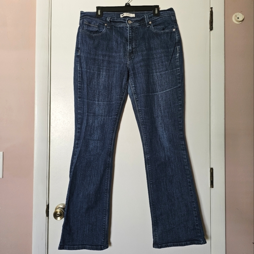 Levi's 515 bootcut darkwash stretch retro pockets classic women's jeans W32 L34 - Picture 1 of 8